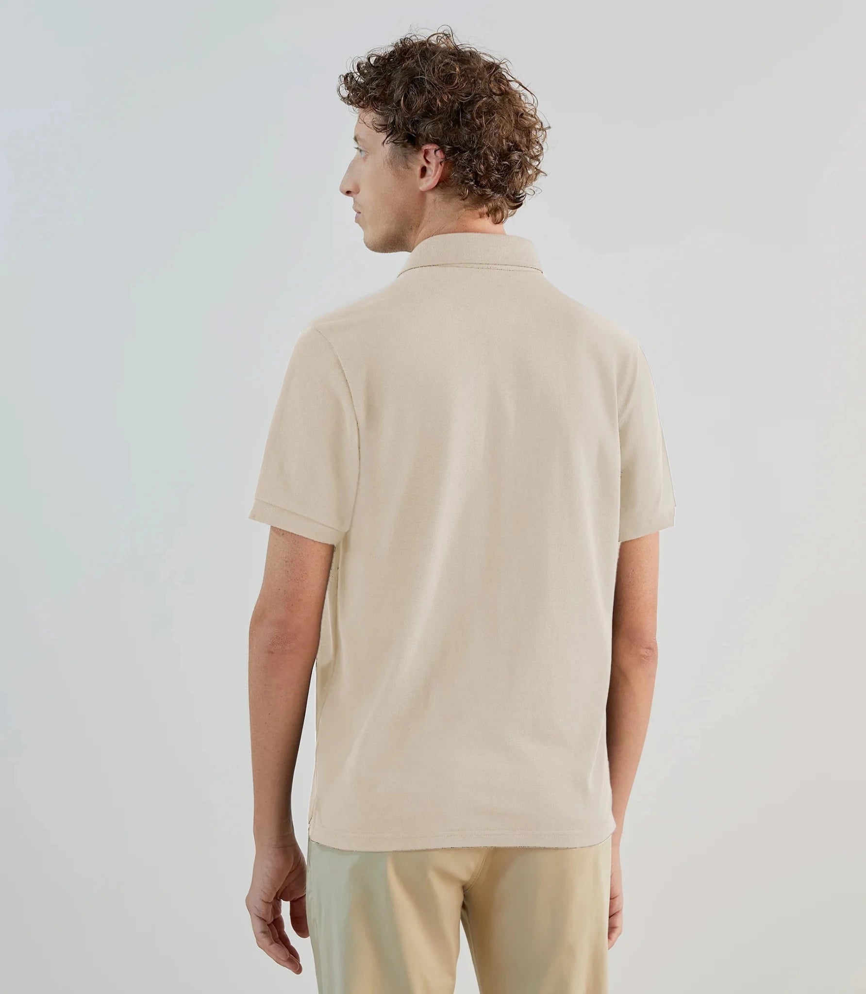 Polo piqué à manches courtes beige - IZAC