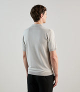 Polo col boutonné en maille gris clair - IZAC