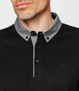 Black cotton polo shirt