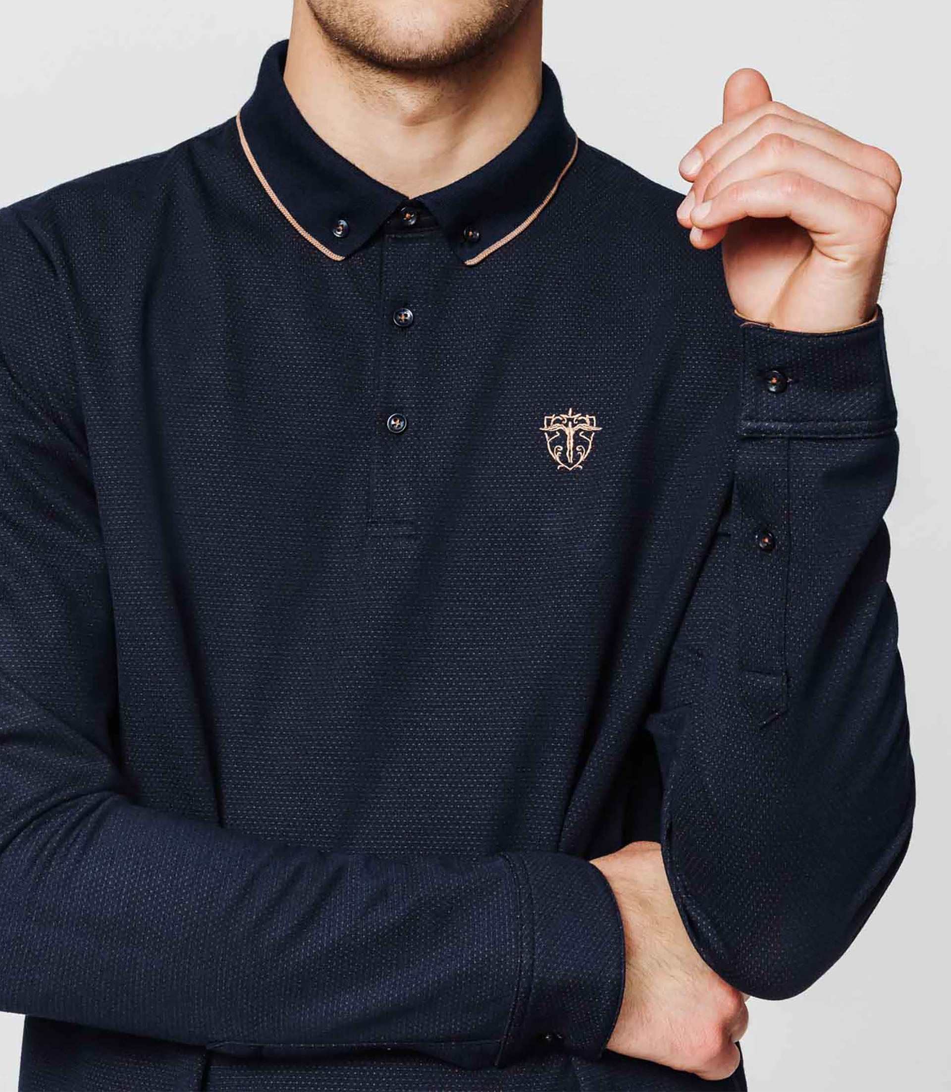 Polo jacquard marine