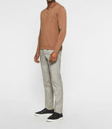 Long sleeve knitted polo shirt camel NEIL