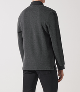 Polo manche longue piqué chiné anthracite GIPIQUE - IZAC