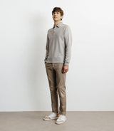 Polo boutonné en maille beige - IZAC