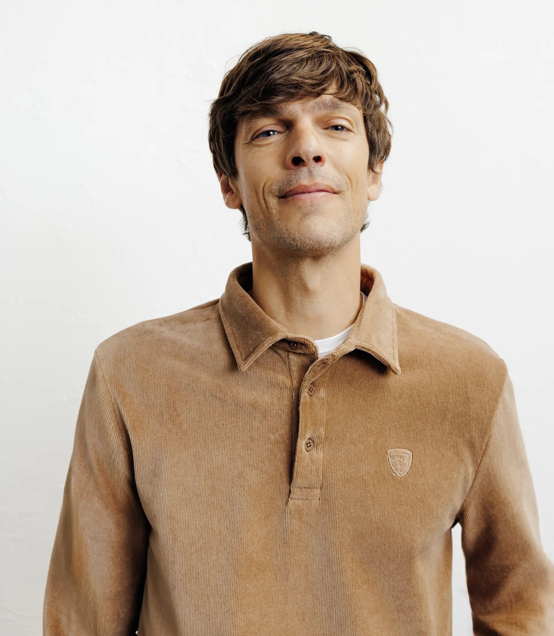 Polo boutonné manches longues camel - IZAC