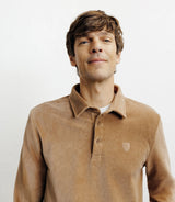 Polo boutonné manches longues camel - IZAC