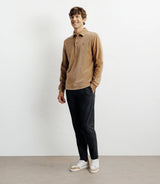 Polo boutonné manches longues camel - IZAC