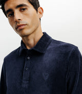 Polo boutonné manches longues marine - IZAC