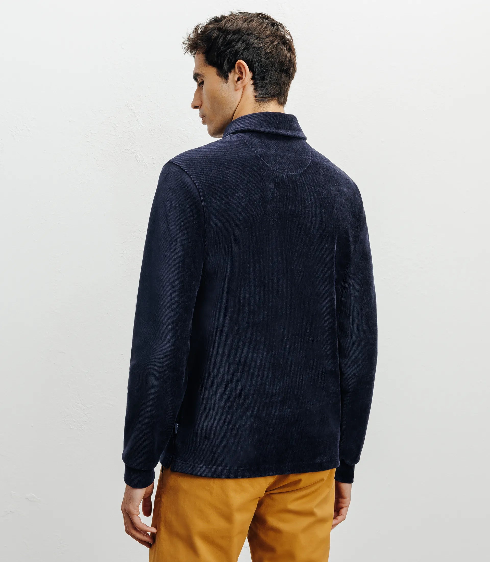 Polo boutonné manches longues marine - IZAC