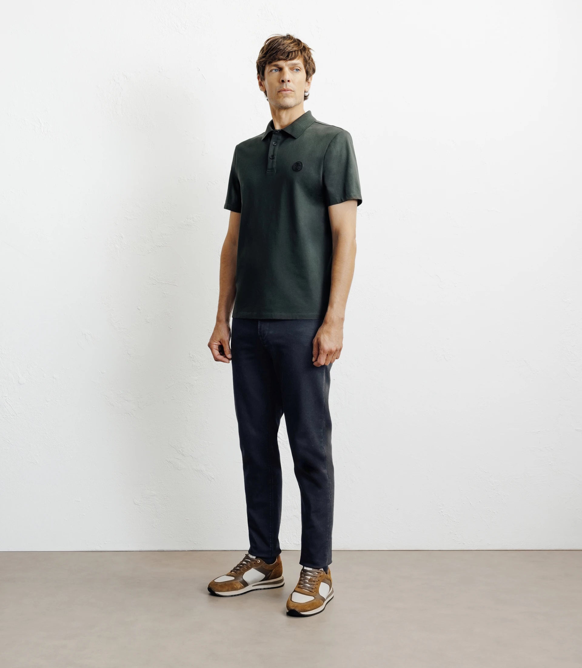 Polo boutonné kaki - IZAC