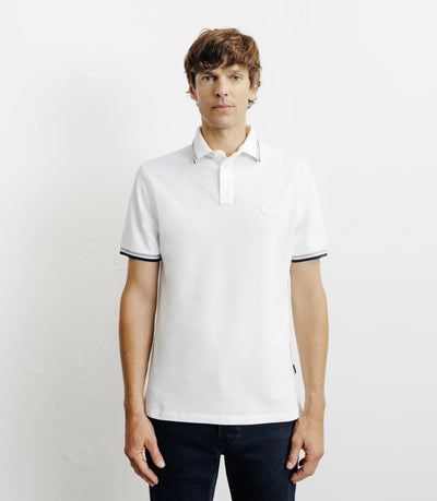 Polo piqué boutonné blanc - IZAC