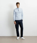 Pull col montant demi zippé bleu ciel - IZAC