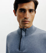 Pull col montant demi zippé indigo - IZAC