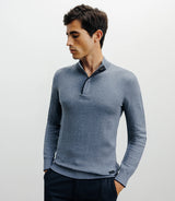 Pull col montant demi zippé indigo - IZAC