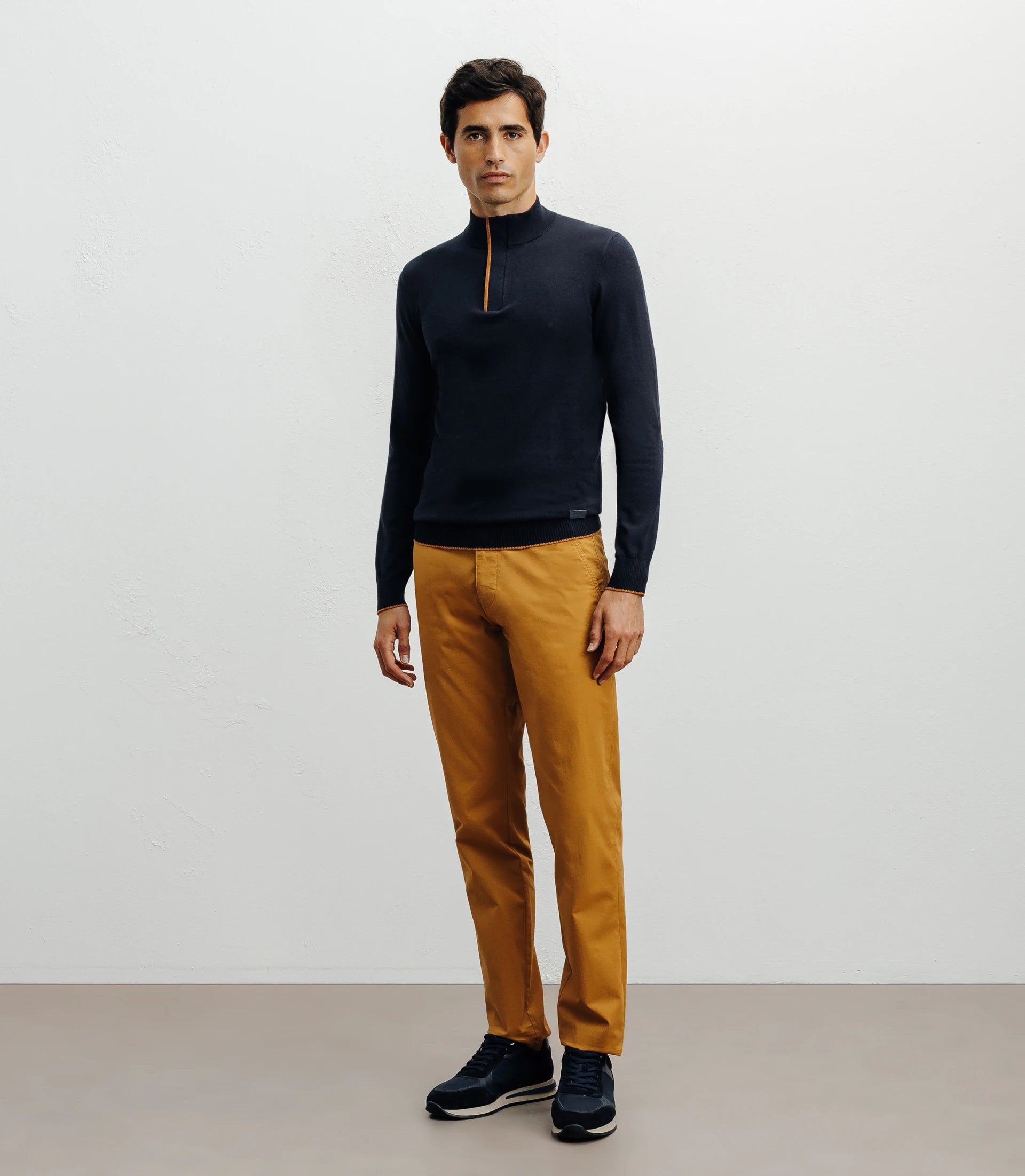 Pull col montant demi zippé marine - IZAC