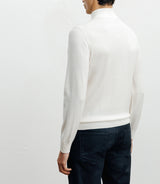 Pull demi zippé mérinos écru