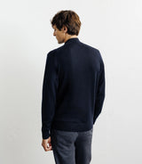 Pull demi zippé mérinos marine - IZAC