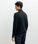 Pull col cheminée mérinos noir - IZAC