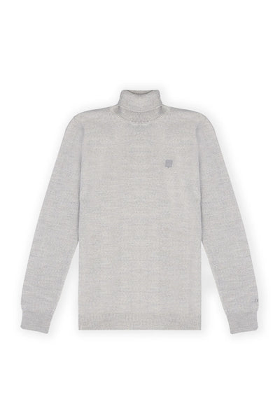 Pull col roulé gris chiné - IZAC