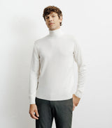 Pull col roulé en mérinos ecru - IZAC