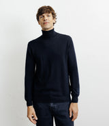 Pull col roulé en mérinos marine - IZAC