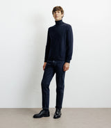 Pull col roulé en mérinos marine - IZAC