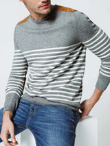 Pull Rayé Gris Chiné - IZAC
