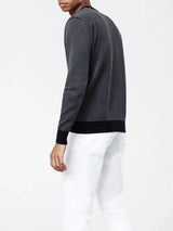 Pull col rond blanc/marine "Napoleon" - IZAC