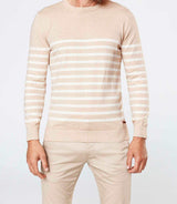 Striped sweater beige/ecru