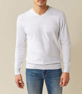 Light blue V-neck sweater