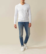 Light blue V-neck sweater