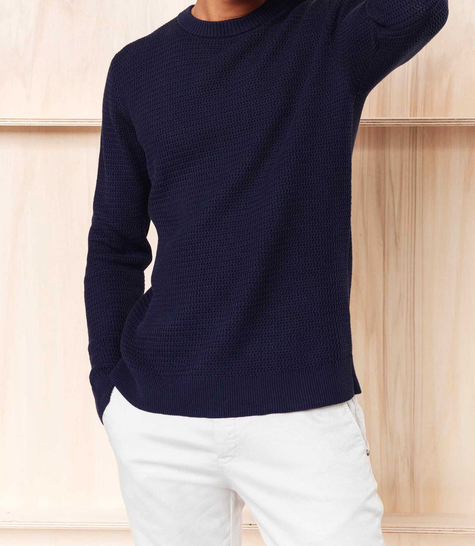 Newton" navy cotton sweater