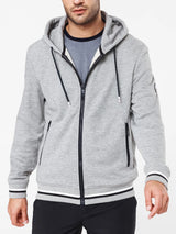 Sweat pull zippé capuche gris - IZAC