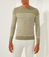 Fahri" kaki-beige round neck sweater