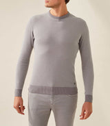 Fapoleon" grey-white round neck sweater