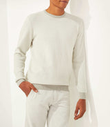 Pull col rond taupe-blanc "Fapoleon"