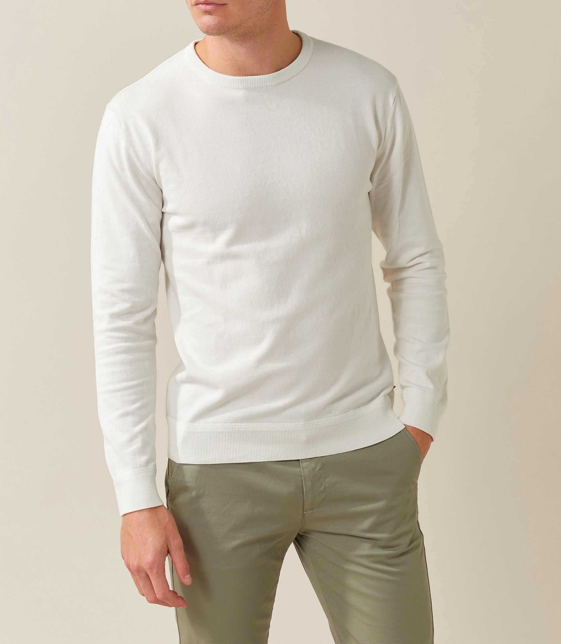 Pull col rond blanc "Felix"