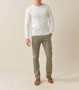 Felix" white round neck sweater