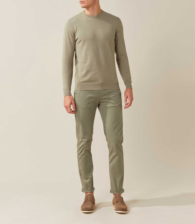 Pull col rond kaki "Felix" - IZAC