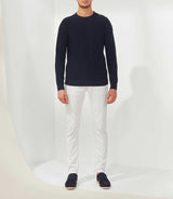 Fernand" navy round neck sweater