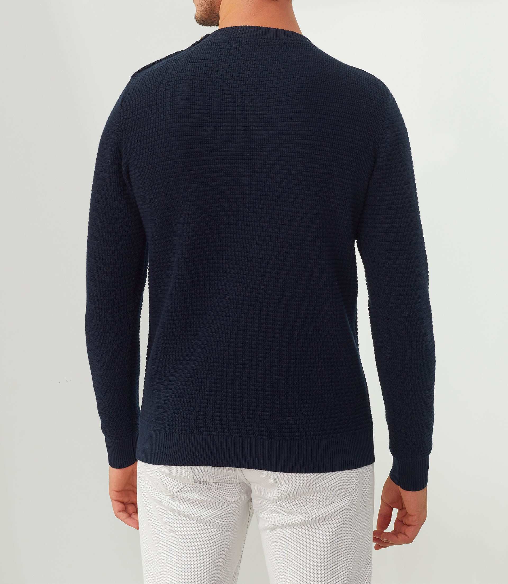 Pull col rond marine "Fernand"