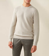 Fino" beige round neck sweater