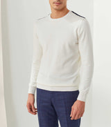 Flavi" ecru round neck sweater