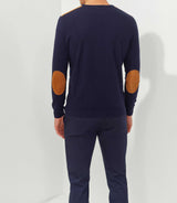 Flavi" navy round neck sweater