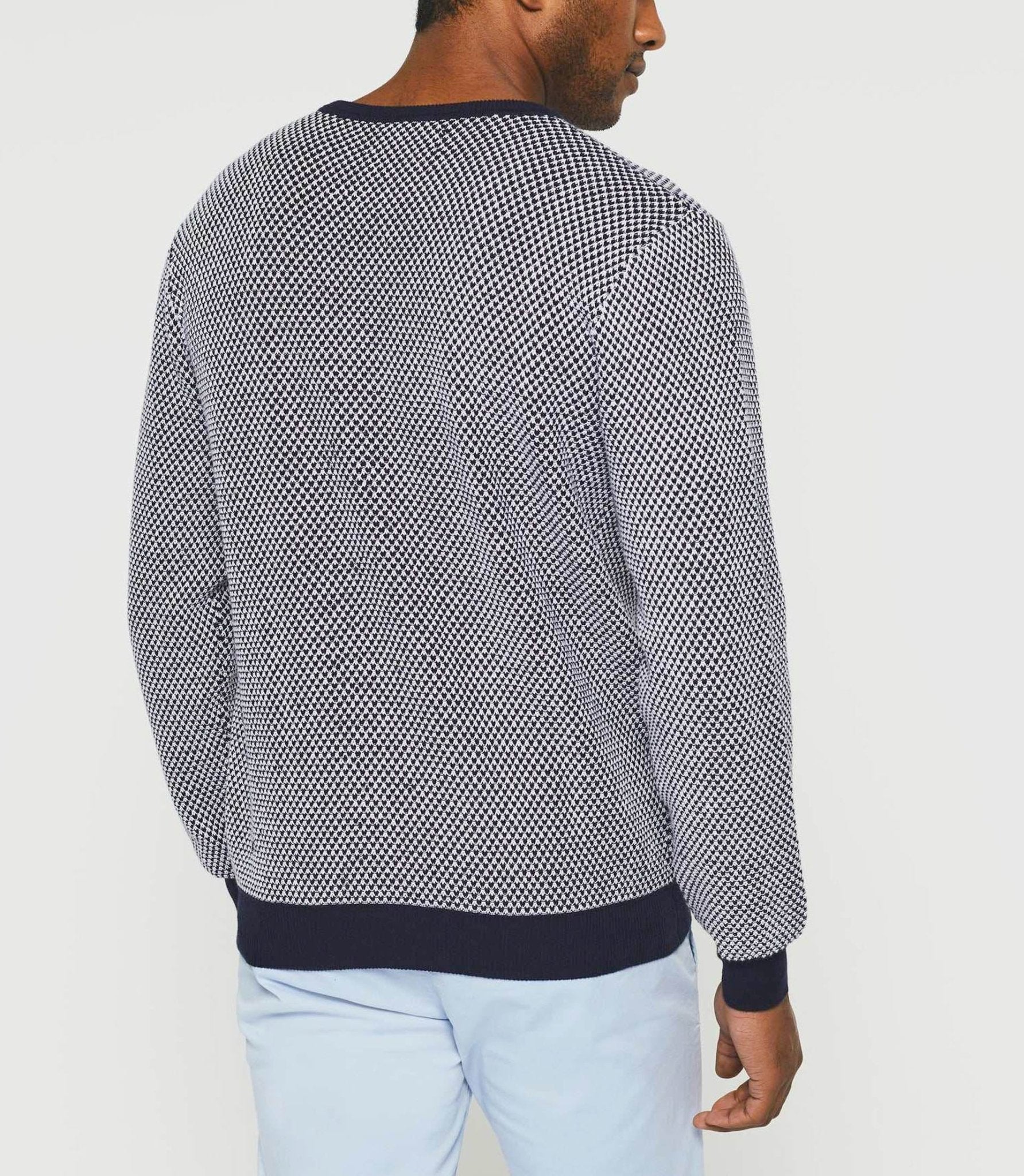 Pull col rond bleu marine "Damian" - IZAC