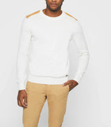 Dewey" ecru round neck sweater