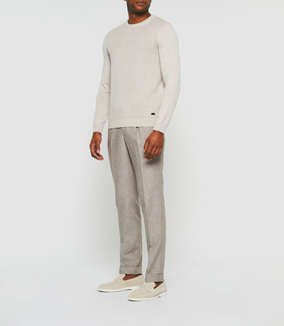 Pull col rond beige "Donatello" - IZAC