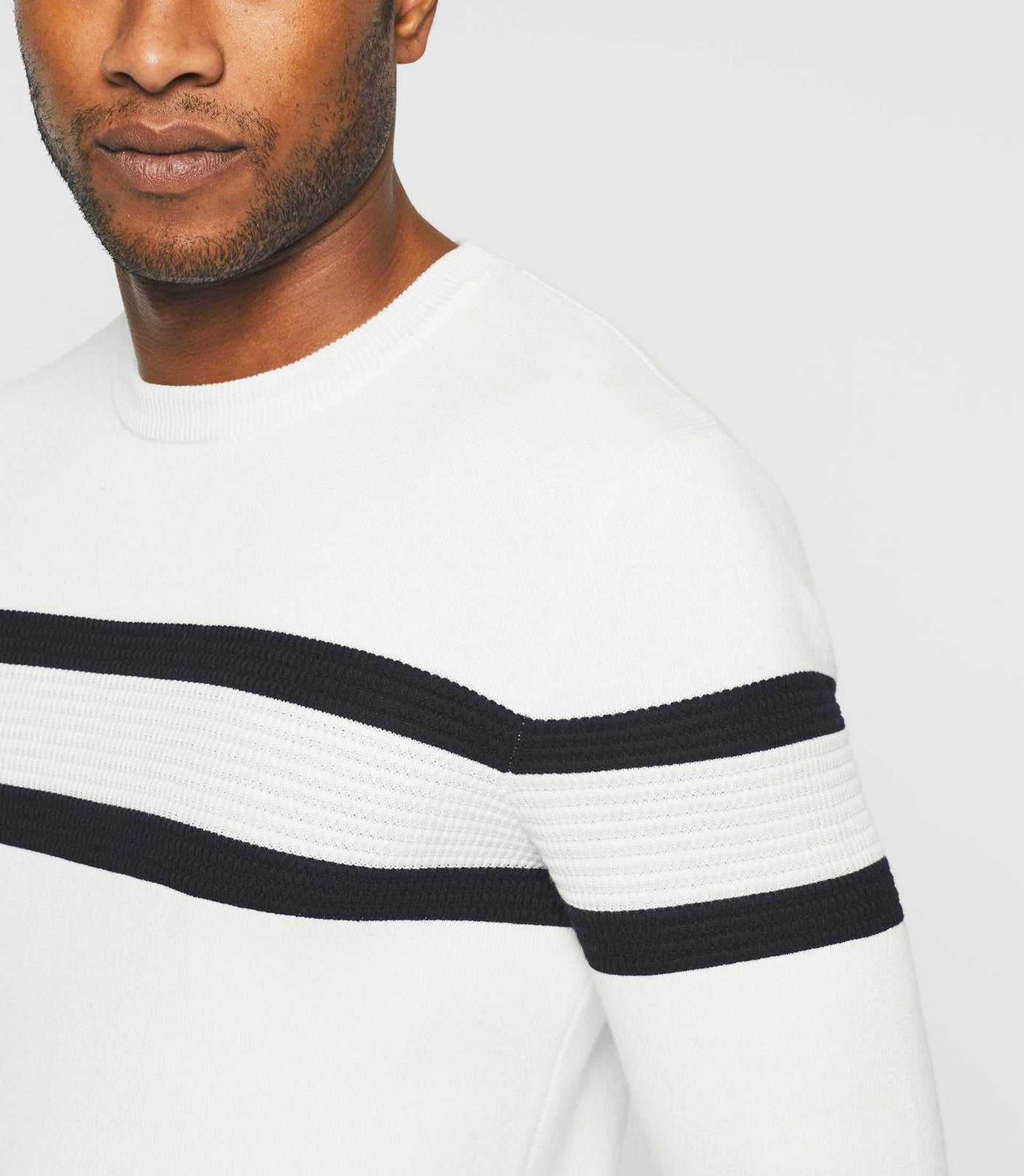 Donovan" ecru round neck sweater