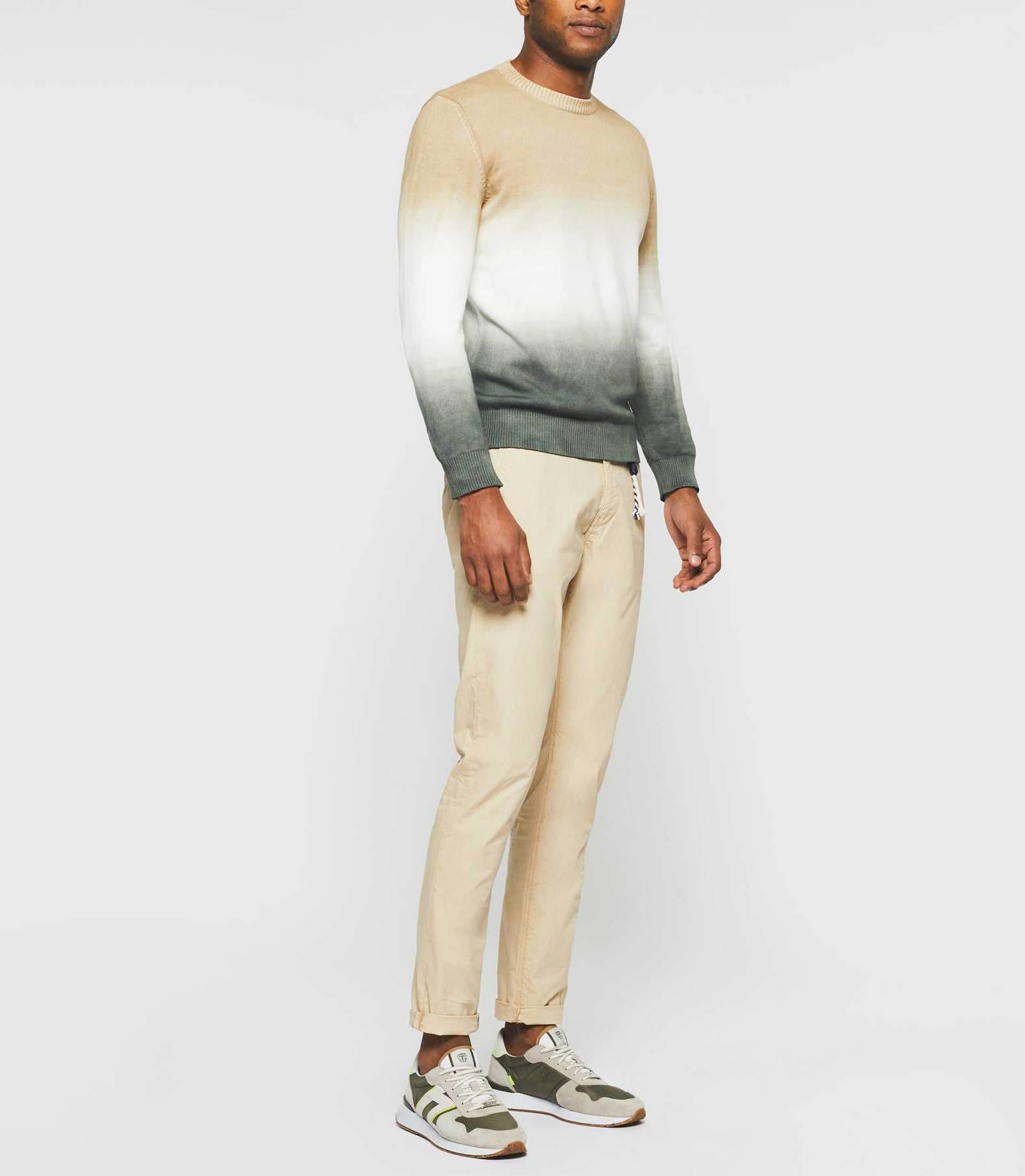 Droguo" round neck sweater with beige gradient