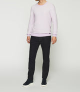 Round neck sweater purple and ecru DAMIAN