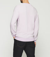 Round neck sweater purple and ecru DAMIAN